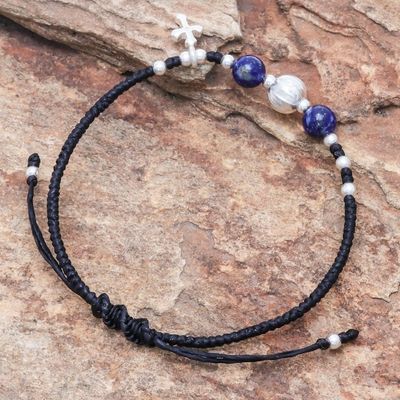 Alternate image for Lapis Lazuli Beaded Bracelet from Thafiland Joyful Faith