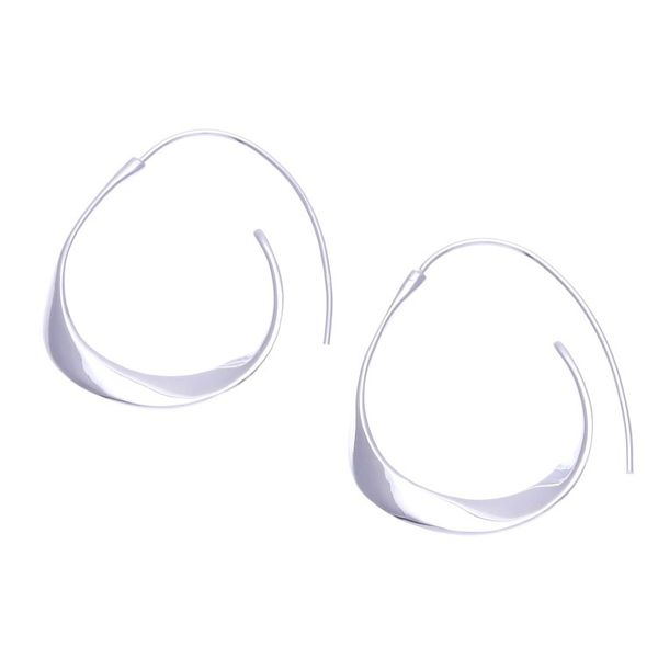 Alternate image for Hand Made Thai Sterling Silver Drop Earrings Curves Ahead