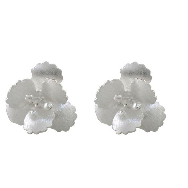 Alternate image for Floral Sterling Silver Button Earrings from Thailand Petite Blossoms