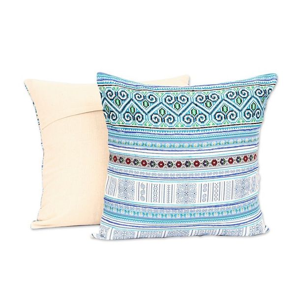 Alternate image for Hmong Cotton Blend Cushion Covers from Thailand Hmong Nature
