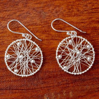 Alternate image for Sterling Silver Round Dangle Earrings from Thailand Good Dream