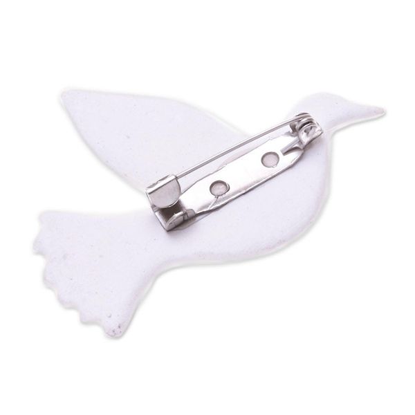 Alternate image for Dove of Peace Brooch Handmade from Ceramic Doves Message