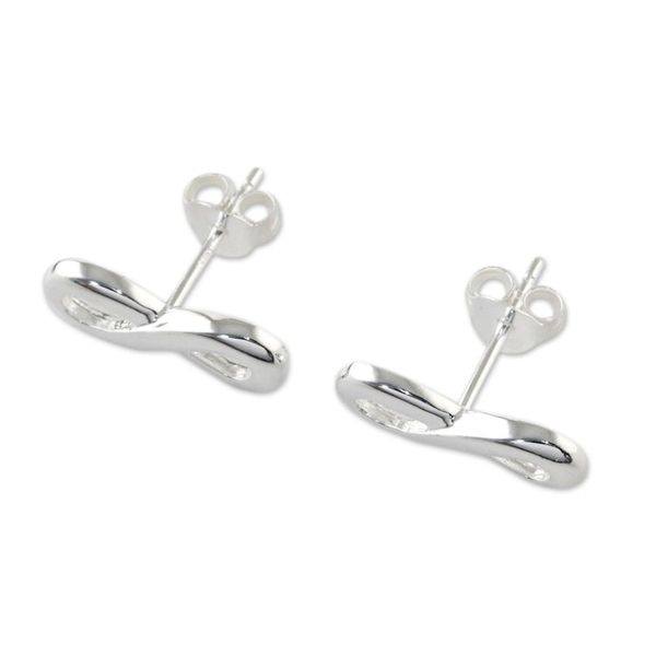 Alternate image for Infinity Symbol Sterling Silver Earrings from Thailand Shining Infinity