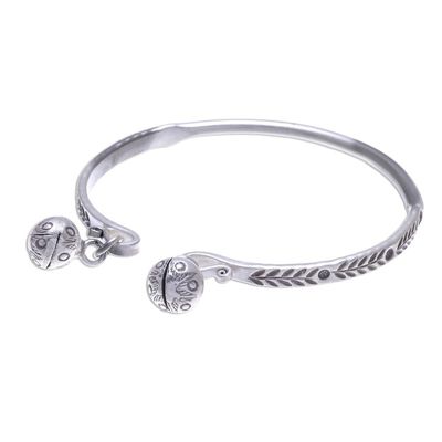 Alternate image for Sterling Silver Cuff Bracelet with Karen Hill Tribe Bells Forest Song