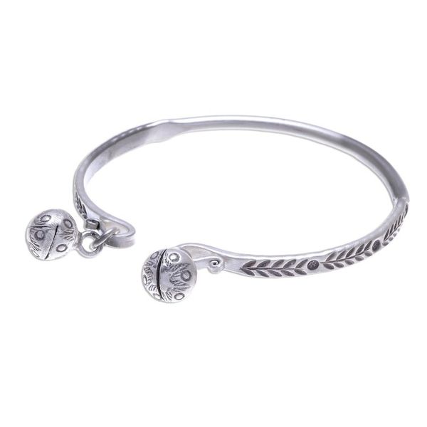Alternate image for Sterling Silver Cuff Bracelet with Karen Hill Tribe Bells Forest Song