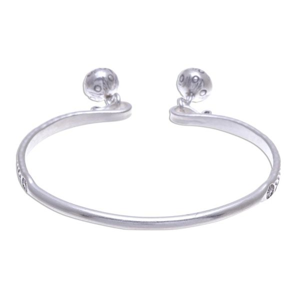 Alternate image for Sterling Silver Cuff Bracelet with Karen Hill Tribe Bells Forest Song