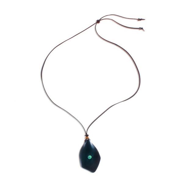 Alternate image for Mens Howlite and Leather Pendant Necklace in Blue Thai Cowboy in Blue