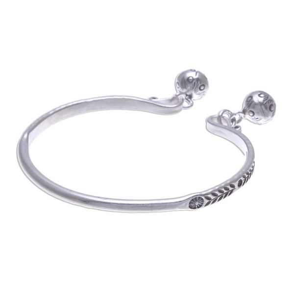 Alternate image for Sterling Silver Cuff Bracelet with Karen Hill Tribe Bells Forest Song