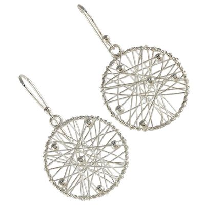 Alternate image for Sterling Silver Round Dangle Earrings from Thailand Good Dream