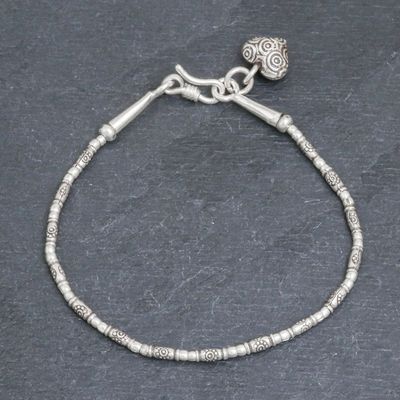 Alternate image for Silver Link Bracelet with Heart Charm from Thailand Honest Heart