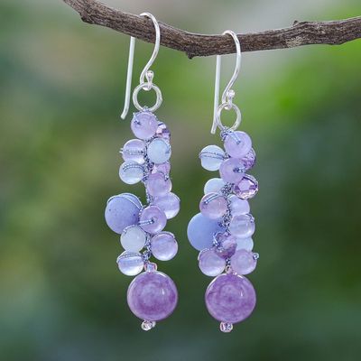 Alternate image for Hand Crafted Quartz Dangle Earrings Frosted Candy