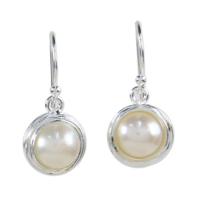 Alternate image for Cultured Pearl Dangle Earrings from Thailand Pearl Radiance