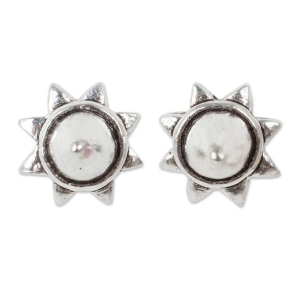 Alternate image for Acorn Theme Fair Trade Silver Stud Earrings Acorn Star