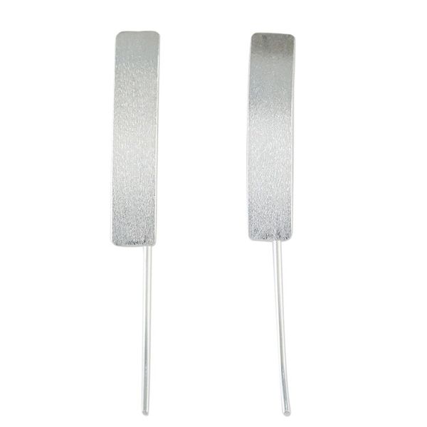 Alternate image for Sterling Silver Rectangular Drop Earrings from Thailand Modern Flair