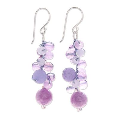 Alternate image for Hand Crafted Quartz Dangle Earrings Frosted Candy