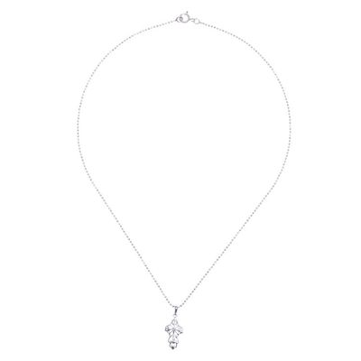 Alternate image for Silver Silhouette Cross Necklace Cross Silhouette