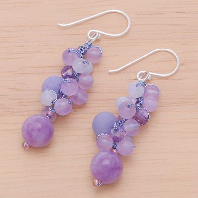 Alternate image for Hand Crafted Quartz Dangle Earrings Frosted Candy