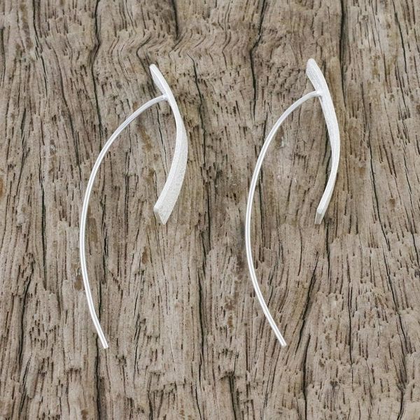 Alternate image for Sterling Silver Rectangular Drop Earrings from Thailand Modern Flair