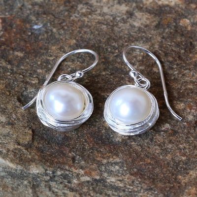 Alternate image for Cultured Pearl Dangle Earrings from Thailand Pearl Radiance