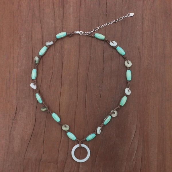 Alternate image for Mango Wood and Jade Necklace Endless Harmony