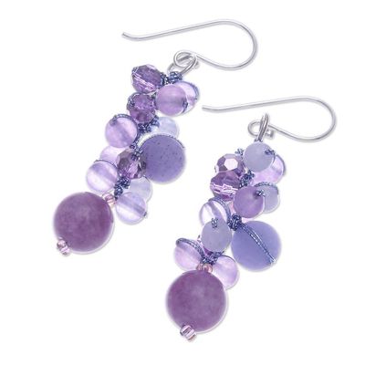 Alternate image for Hand Crafted Quartz Dangle Earrings Frosted Candy
