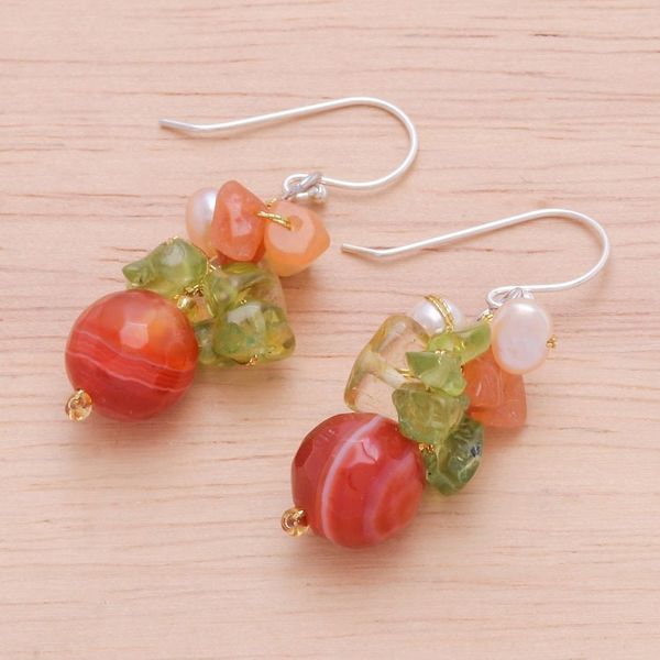 Alternate image for Handcrafted Beaded Quartz Earrings Radiant Love