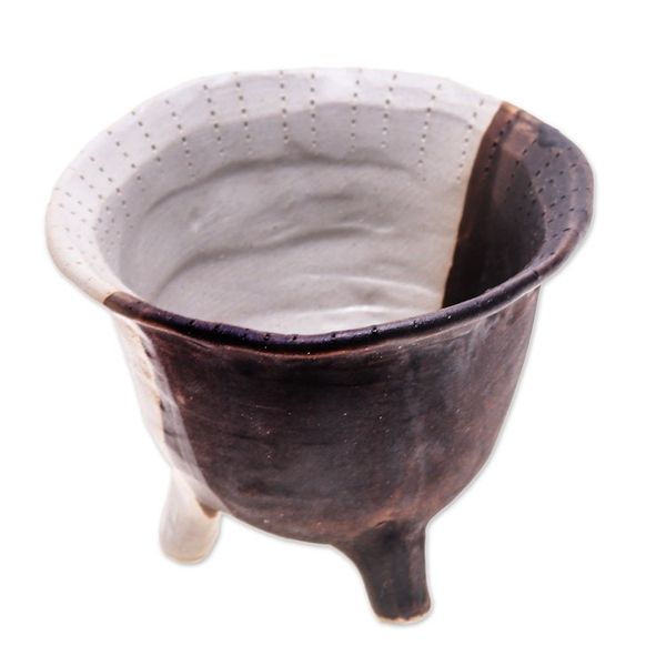 Alternate image for Brown Ceramic Flower Pot Handcrafted in Thailand Brown Creation