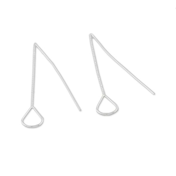Alternate image for Sterling Silver Teardrops Long Threader Earrings Thailand Plummet