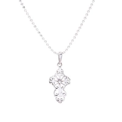 Alternate image for Silver Silhouette Cross Necklace Cross Silhouette