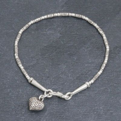 Alternate image for Silver Link Bracelet with Heart Charm from Thailand Honest Heart