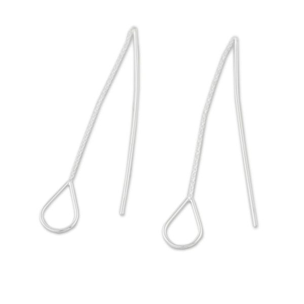 Alternate image for Sterling Silver Teardrops Long Threader Earrings Thailand Plummet