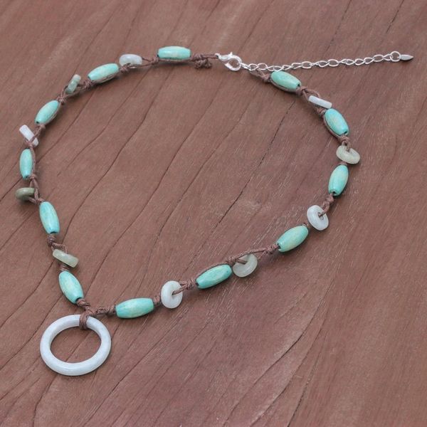 Alternate image for Mango Wood and Jade Necklace Endless Harmony