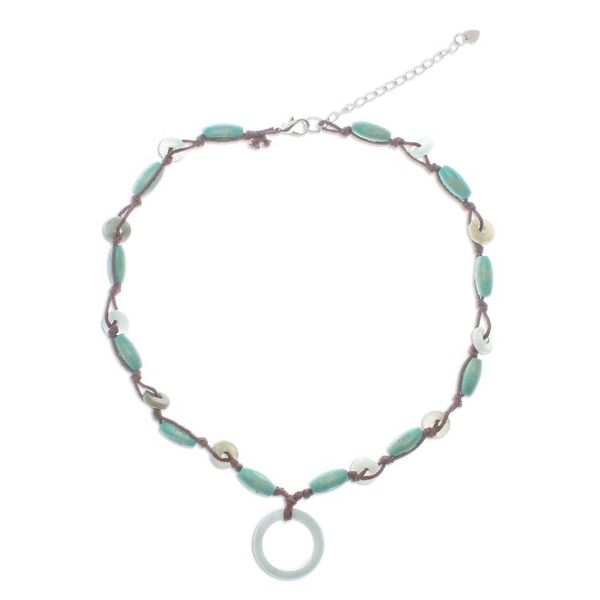 Alternate image for Mango Wood and Jade Necklace Endless Harmony