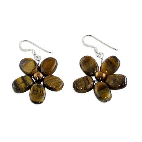 Alternate image for Tigers Eye Earrings from Thailand Tawny Paradise