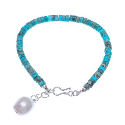Alternate image for Cultured Freshwater Pearl and Silver Beaded Bracelet Sea Realm