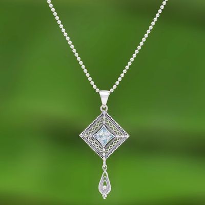 Alternate image for Ancient Roman Glass Pendant Necklace Ocean Diamond