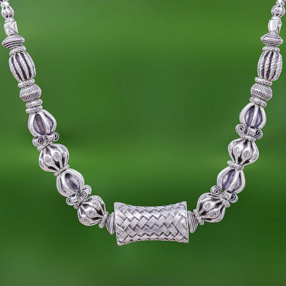 950 Karen Hill Tribe Silver Bead Necklace 'Tribal Karen'