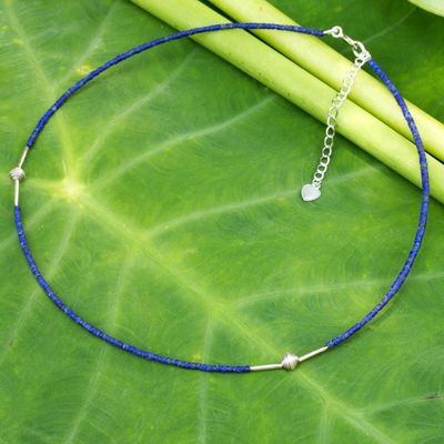 Alternate image for Handcrafted Sterling Silver and Lapis Lazuli Necklace A Pure Soul