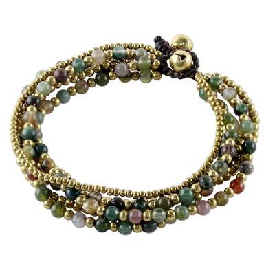 Alternate image for Hand Crafted Brass and Jasper Bracelet from Thailand Joy
