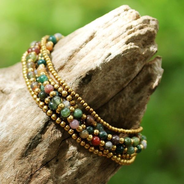 Alternate image for Hand Crafted Brass and Jasper Bracelet from Thailand Joy