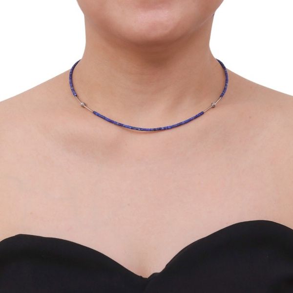 Alternate image for Handcrafted Sterling Silver and Lapis Lazuli Necklace A Pure Soul