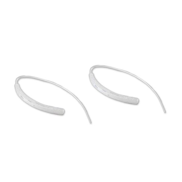Alternate image for Curvy Sterling Silver Drop Earrings from Thailand Curved Pillars