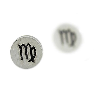 Alternate image for Sterling Silver Virgo Stud Earrings from Thailand Satin Virgo
