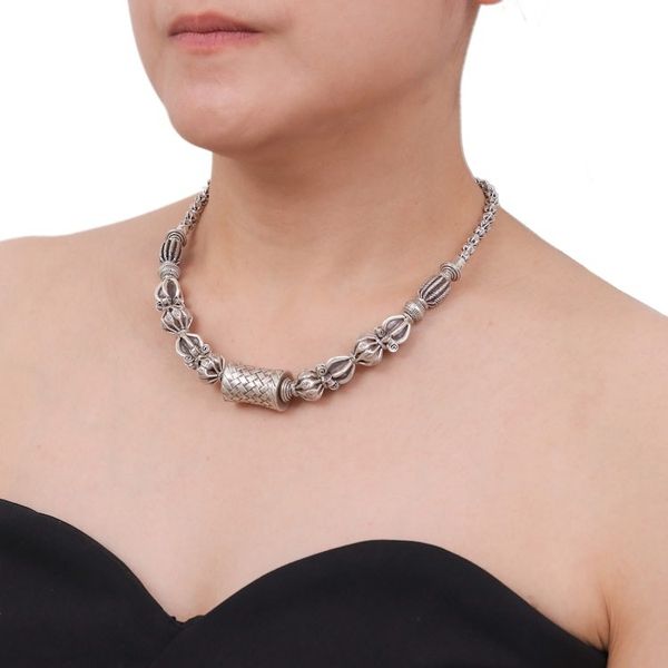 Alternate image for 950 Karen Hill Tribe Silver Bead Necklace Tribal Karen