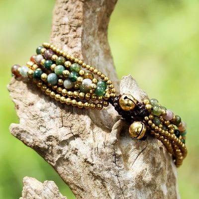 Alternate image for Hand Crafted Brass and Jasper Bracelet from Thailand Joy