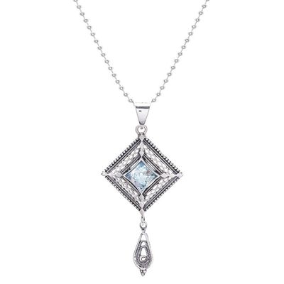 Alternate image for Ancient Roman Glass Pendant Necklace Ocean Diamond