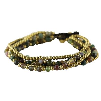 Alternate image for Hand Crafted Brass and Jasper Bracelet from Thailand Joy