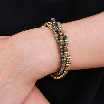 Alternate image for Hand Crafted Brass and Jasper Bracelet from Thailand Joy