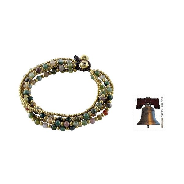 Alternate image for Hand Crafted Brass and Jasper Bracelet from Thailand Joy