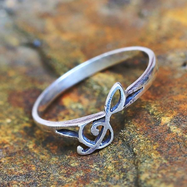 Alternate image for Sterling Silver Band Ring Musical from Thailand Timeless Melody